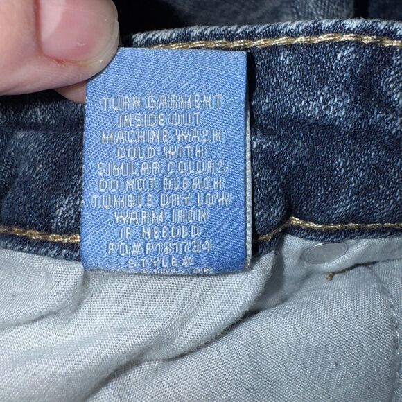 Almost Famous High Rise Denim Mini Skirt Distressed Frayed Hem Side Slits Size 7 - Picture 14 of 14